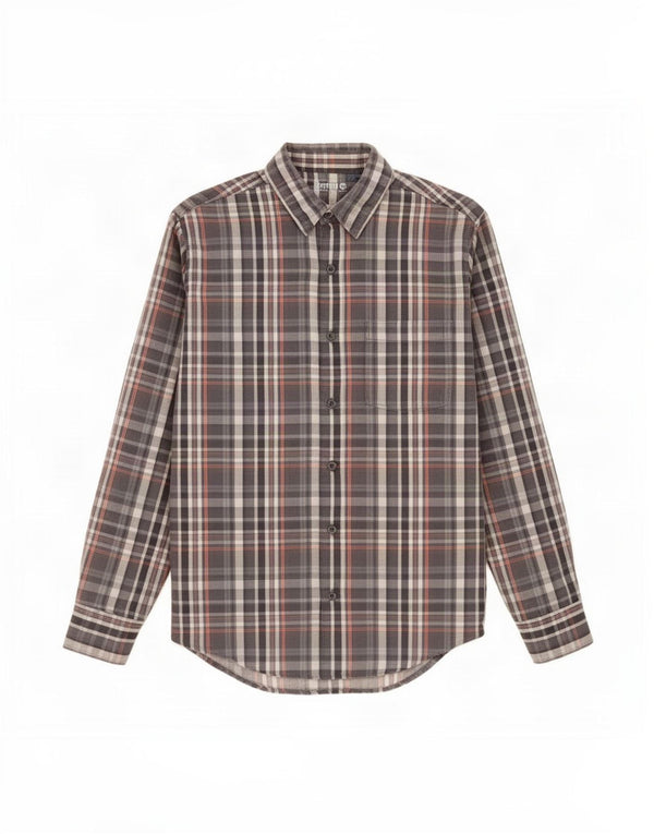 Timberland Chemise en flanelle pour garçon moyen 15-16 ans en coton à carreaux gris