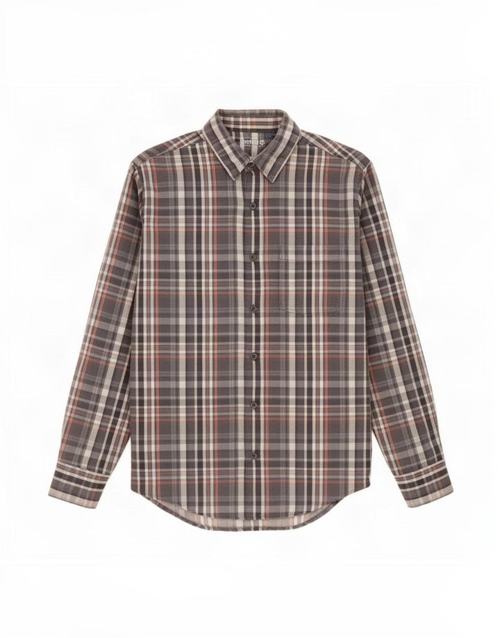 Timberland Chemise en flanelle pour garçon moyen 15-16 ans en coton à carreaux gris