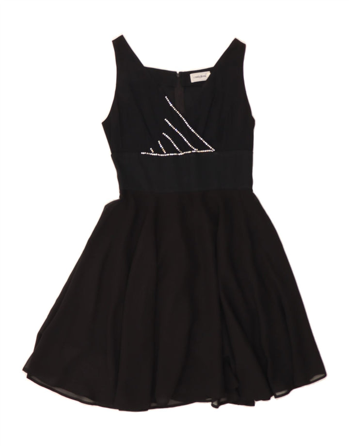 VINTAGE Womens Sleeveless A-Line Dress IT 44 Medium Black Vintage Vintage and Second-Hand Vintage from Messina Hembry 