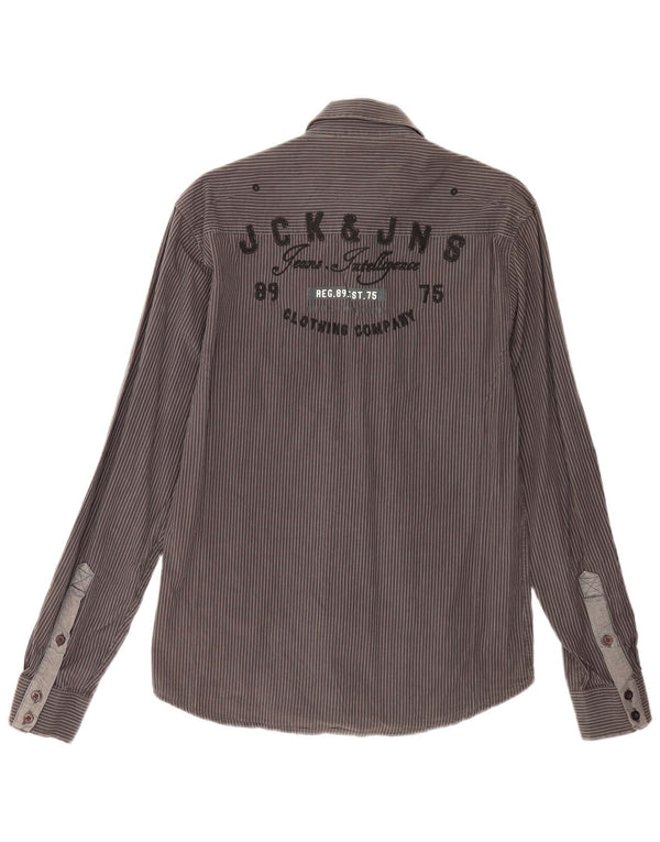 Jack & Jones Chemise Graphique Homme Noir Moyen à Fines Rayures Coton