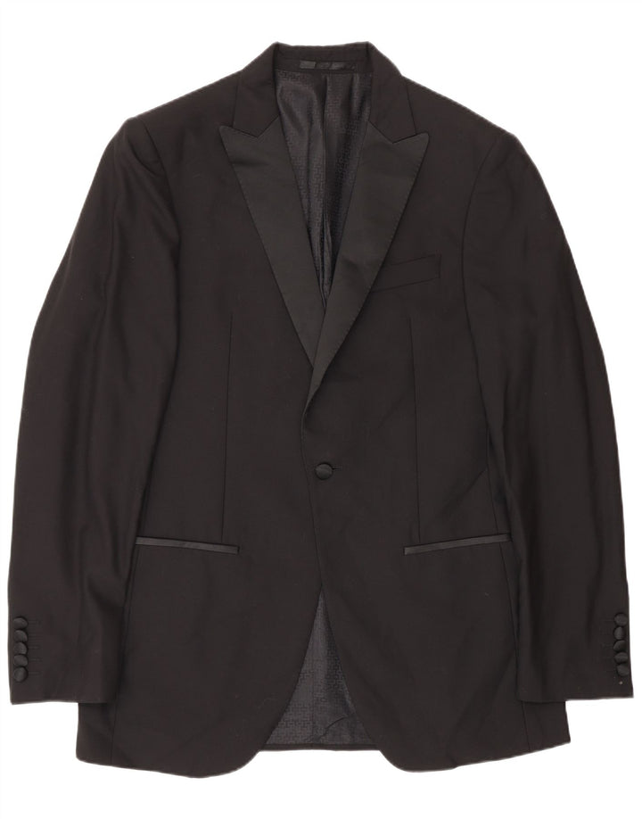 Marks & Spencer Veste blazer longue autographe pour homme UK 38 Noir moyen