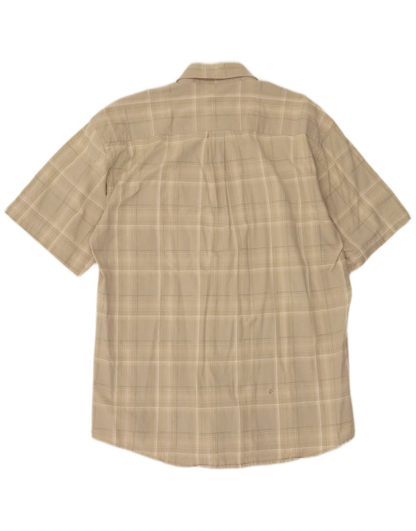 Camel Active Chemise à manches courtes pour homme XL Beige à carreaux