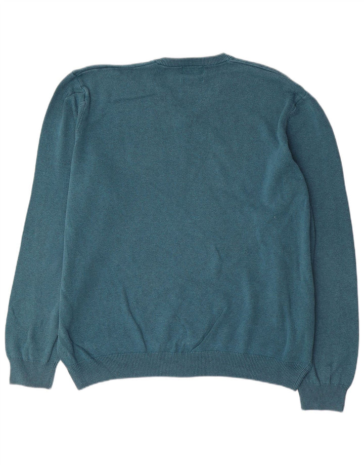 Marks & Spencer Pull col V pour homme en coton bleu 2XL