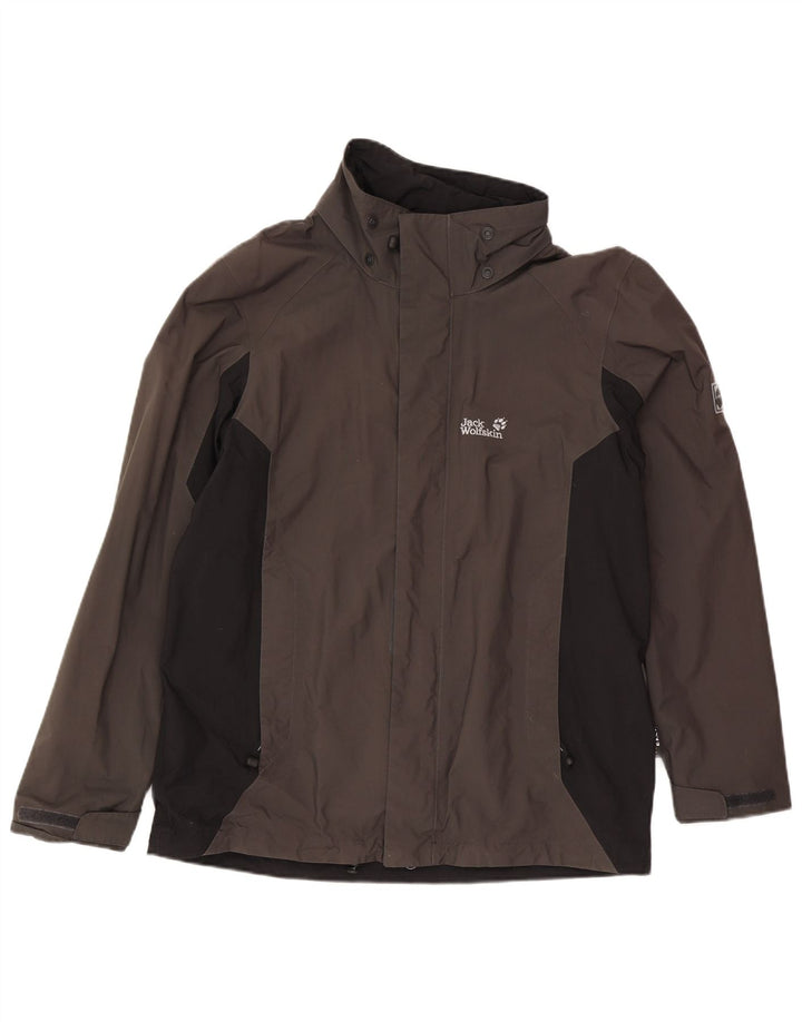Jack Wolfskin Veste de Pluie Homme UK 36/38 Marron Moyen Colourblock Polyamide