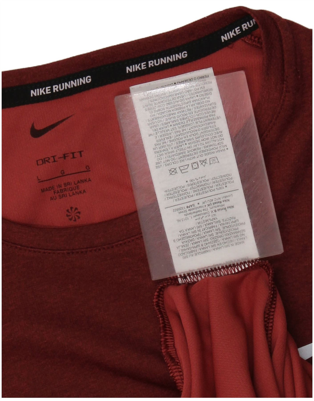 Nike Hommes Running T-Shirt Haut Large Bordeaux Polyester