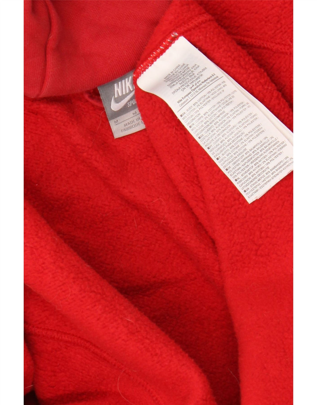 Nike Pull à capuche zippé en coton rouge moyen pour homme