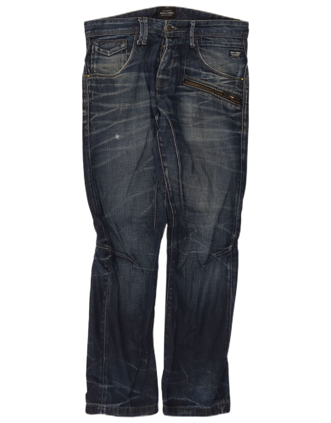 Jack & Jones Jean Droit Homme W32 L32 Bleu Coton