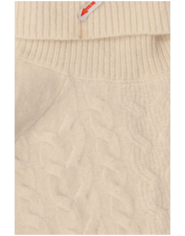 Reiss Pull col roulé pour femme UK 14 Medium Off White Laine
