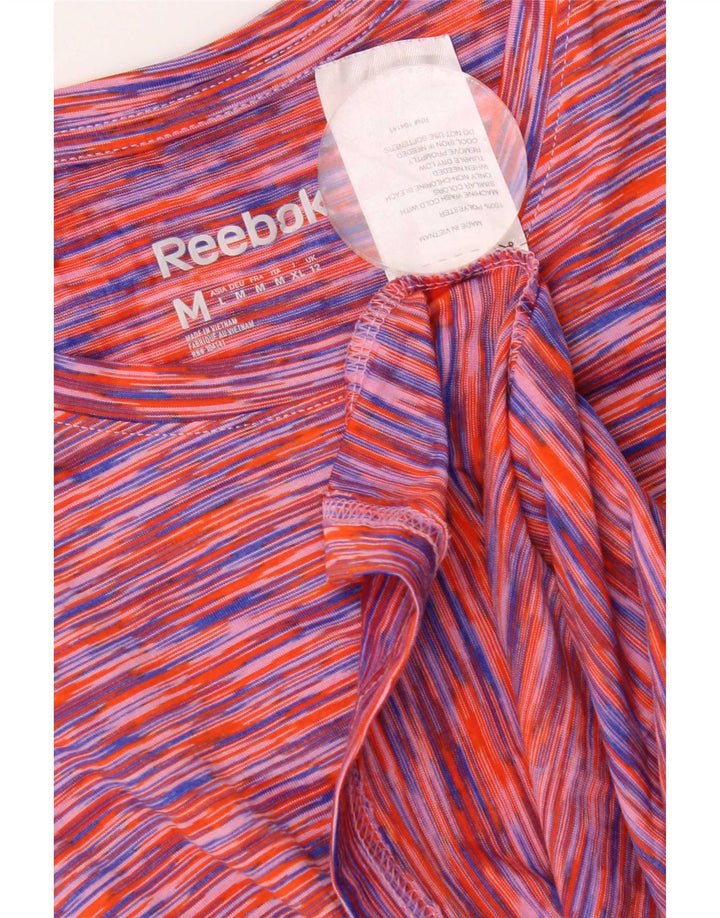 Reebok T-Shirt Femme UK 12 Medium Multicolore Moucheté Polyester