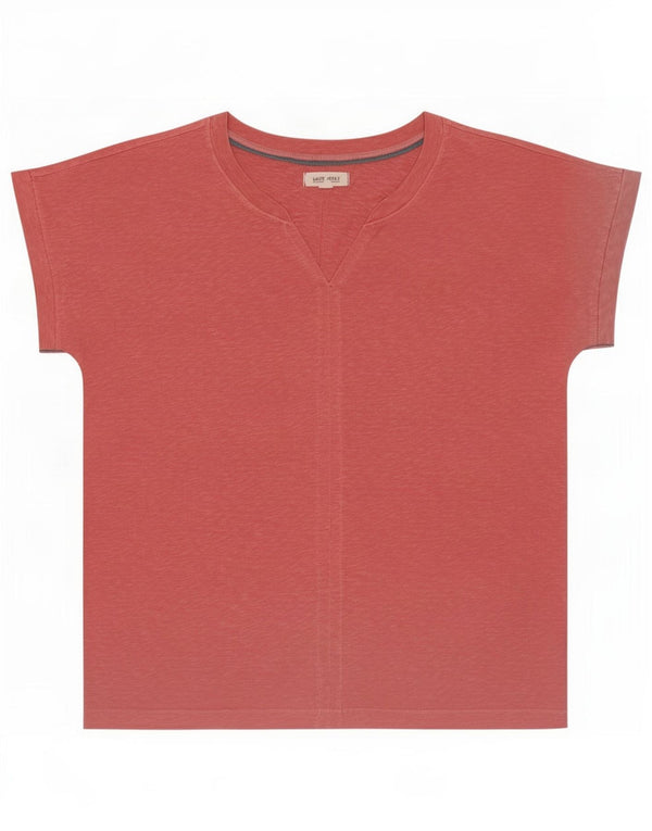 White Stuff T-Shirt Femme Top UK 14 Large Rose Moucheté Coton