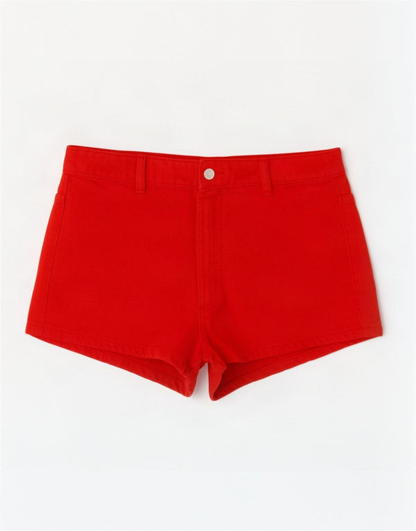Zara Short décontracté pour femme EU 38 Small W28 Rouge Coton