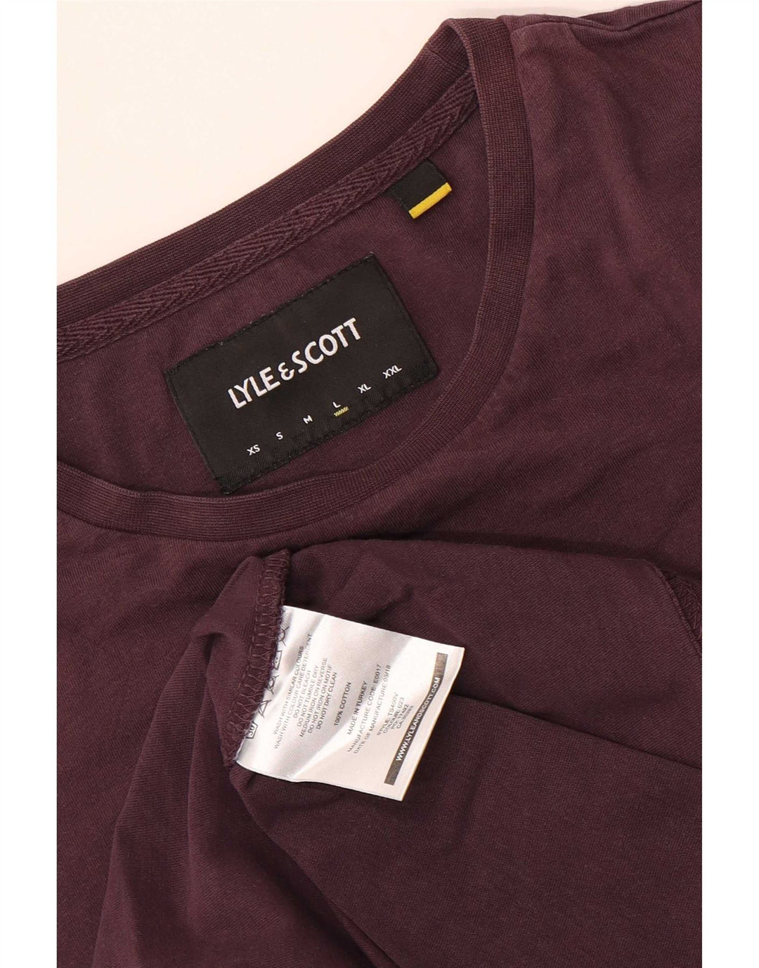 Lyle & Scott T-Shirt Homme Haut Large Bordeaux Coton