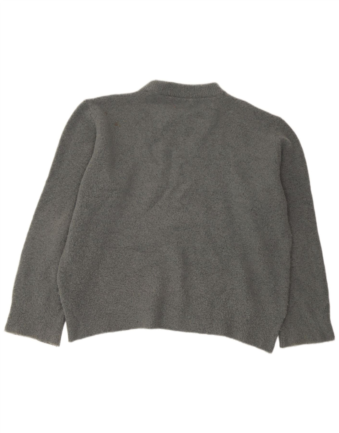 Zara Pull surdimensionné à col rond pour femme UK 14 Acrylique gris moyen