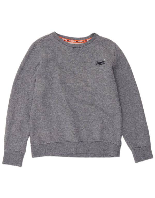 SUPERDRY Sweat Femme Pull UK 18 XL Gris Coton