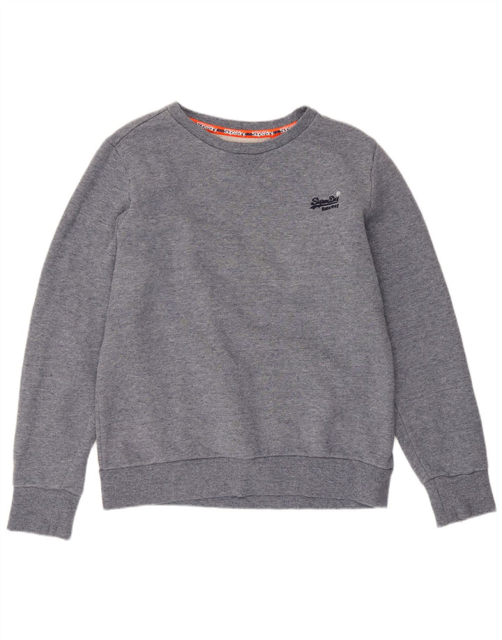 SUPERDRY Sweat Femme Pull UK 18 XL Gris Coton