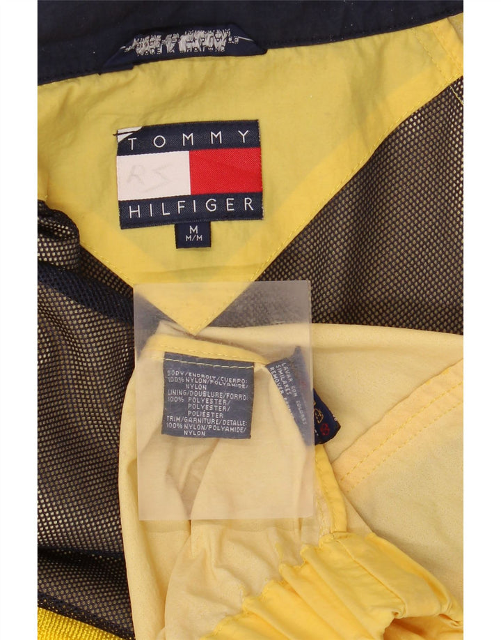 Tommy Hilfiger Veste de pluie à capuche pour homme UK 38 Medium Yellow Nylon