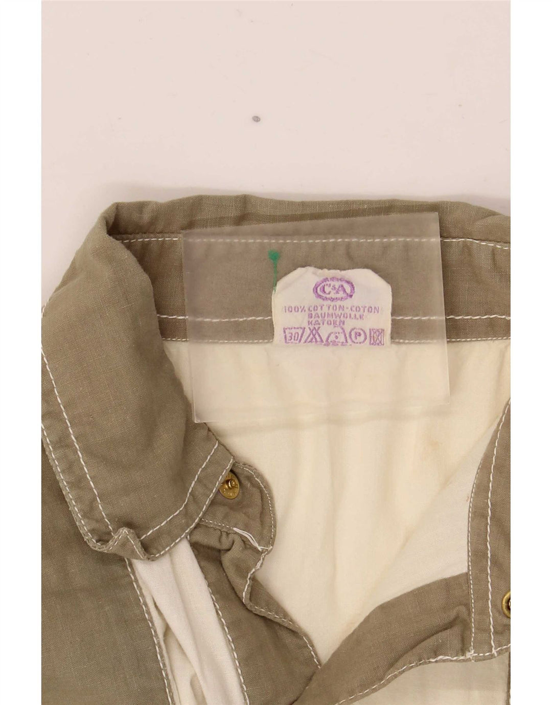 Nouveau Fast Chemise pull à manches courtes pour hommes EU 48/50 kaki moyen colourblock