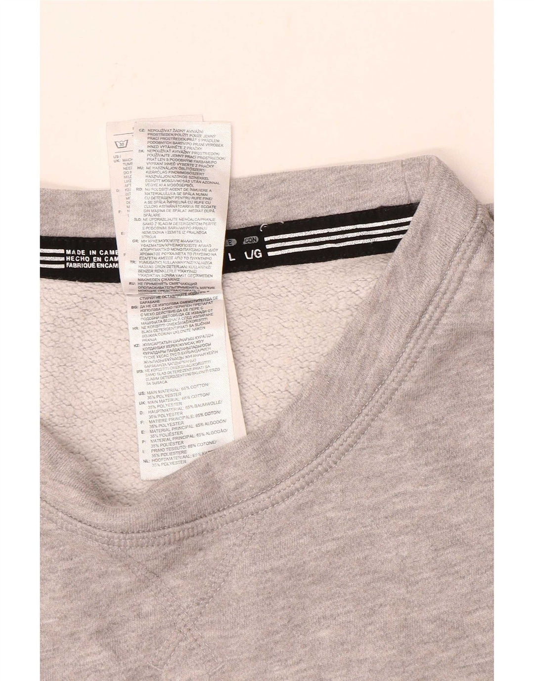Adidas Pull graphique pour homme en coton gris Taille L