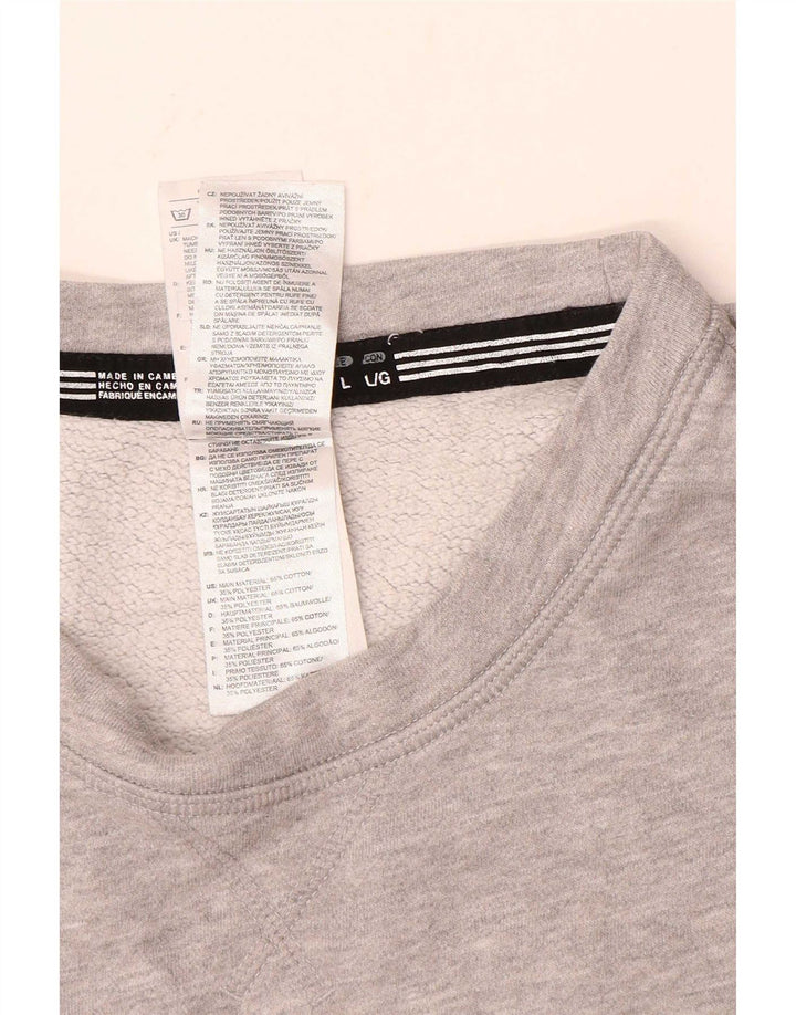 Adidas Pull graphique pour homme en coton gris Taille L