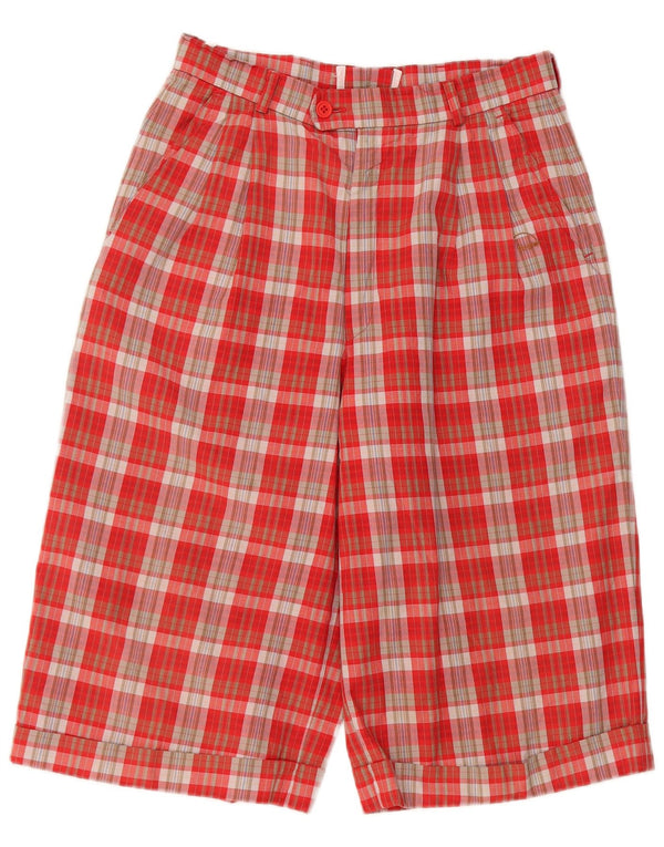 Bogner Short chino taille haute pour femme EU 38 Medium W26 Rouge à carreaux