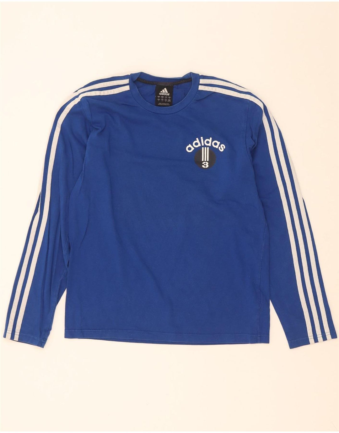 Adidas Haut graphique à manches longues pour hommes Petit coton bleu
