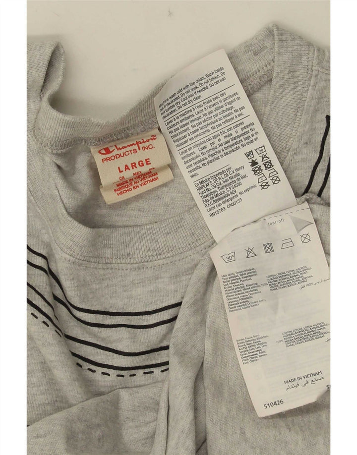 Champion T-Shirt Graphique Homme Grand Gris Coton