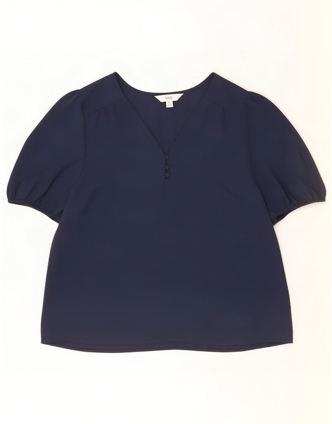 Marks & Spencer Chemisier Top UK 14 Medium Bleu Marine Polyester