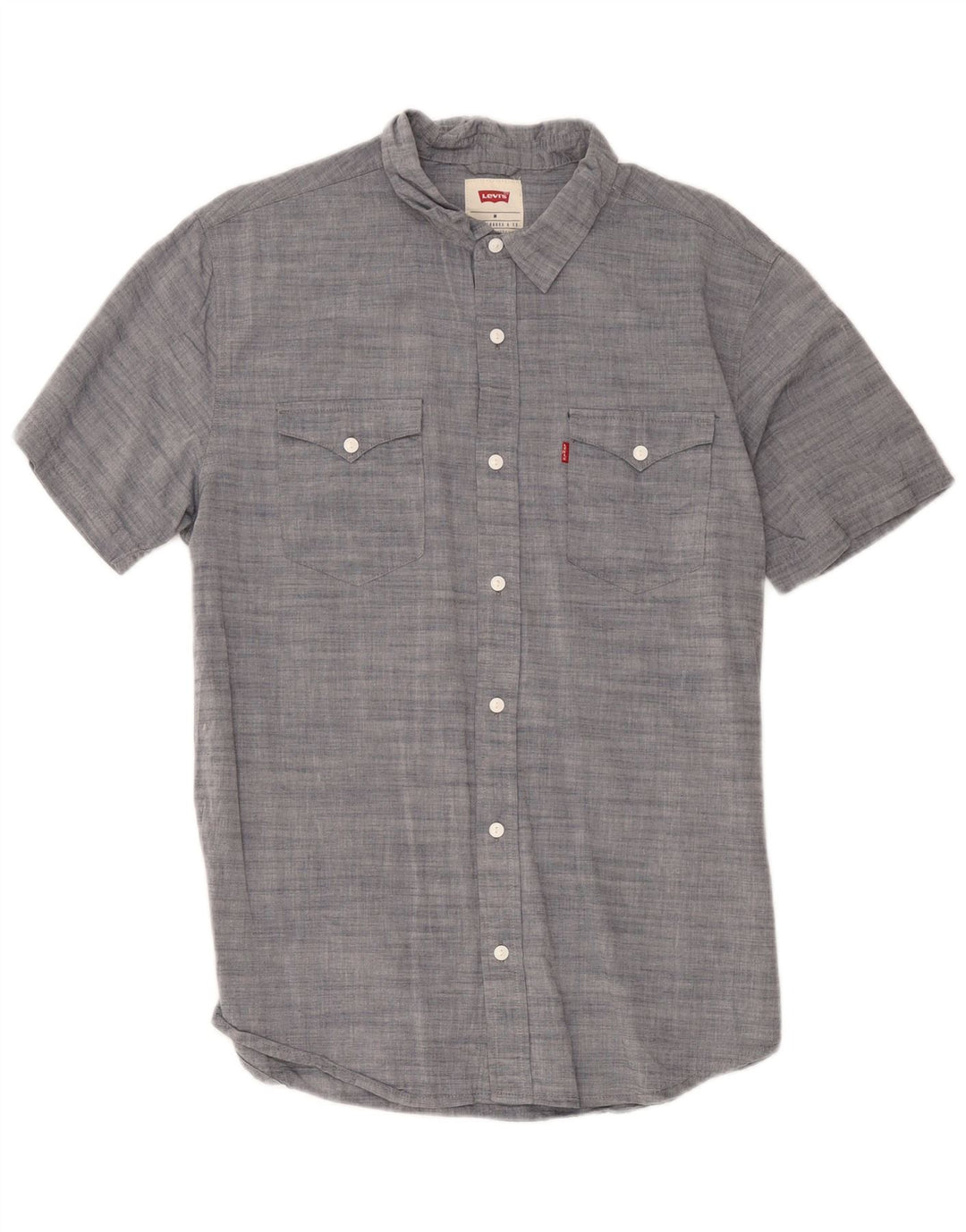 Levi's Chemise à Manches Courtes Homme Gris Moyen Moucheté Coton