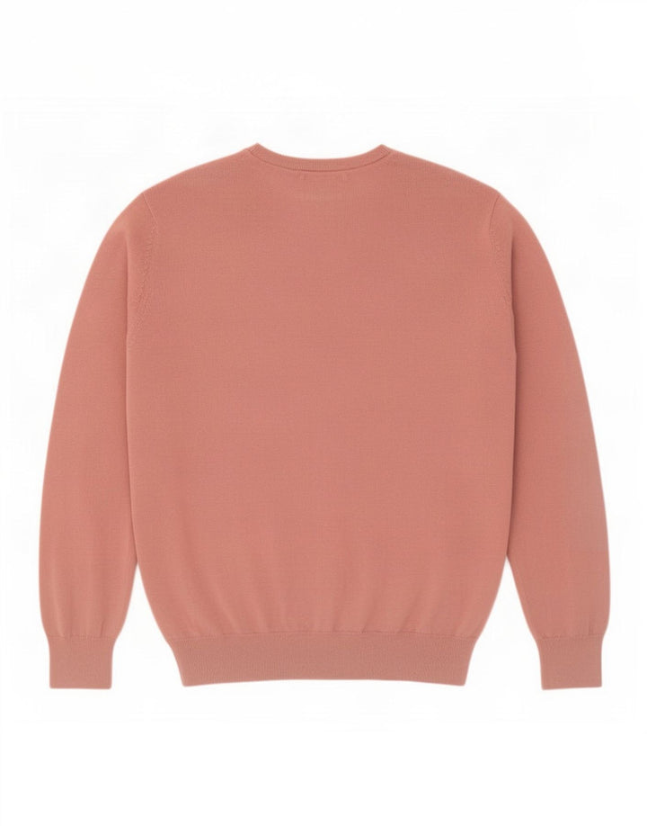 Marks & Spencer Pull col V pour homme en coton rose Taille L