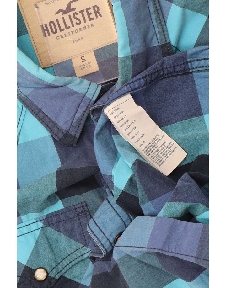 Hollister Chemise Western Homme Petit Bleu Vichy Coton