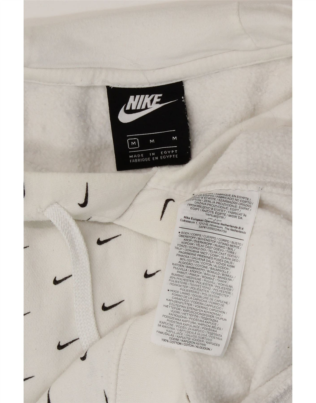 Nike Pull à capuche graphique en coton blanc moyen pour homme