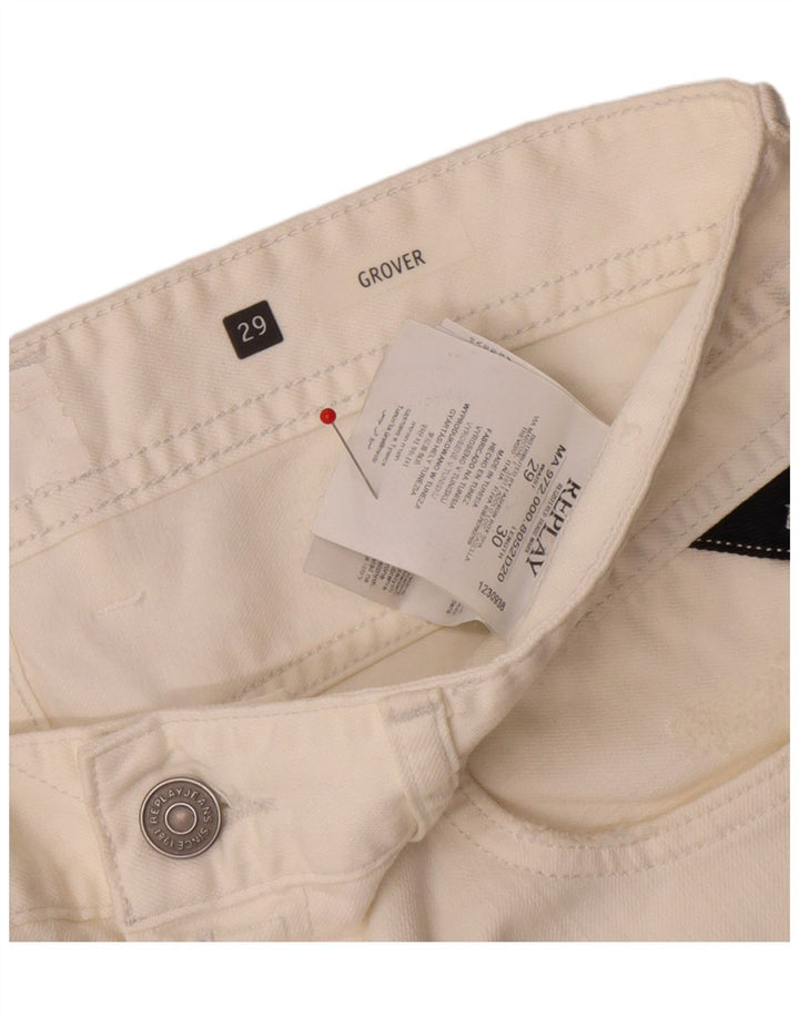 Replay Jean Grover Slim Femme W29 L30 Coton Blanc