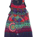 Desigual Robe basique sans manches à motif abstrait pour femme EU 34 XS Bleu marine