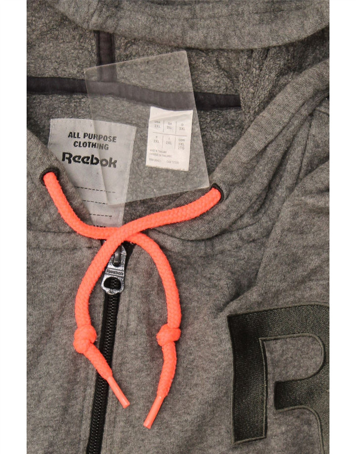 Reebok Pull à capuche zippé graphique pour homme 2XL Gris