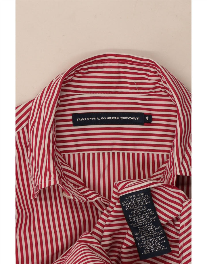 RALPH LAUREN Chemise Femme US 4 Petit Coton Rayé Rouge