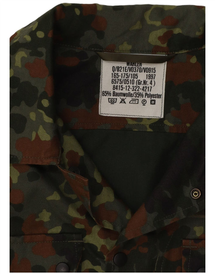 VINTAGE Veste militaire homme UK 40 Grand coton camouflage kaki