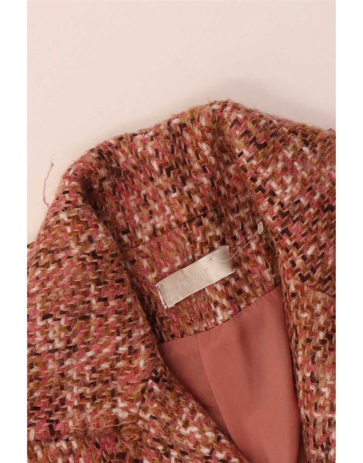 vintage Womens Overcoat UK 8 Petit Rose Moucheté