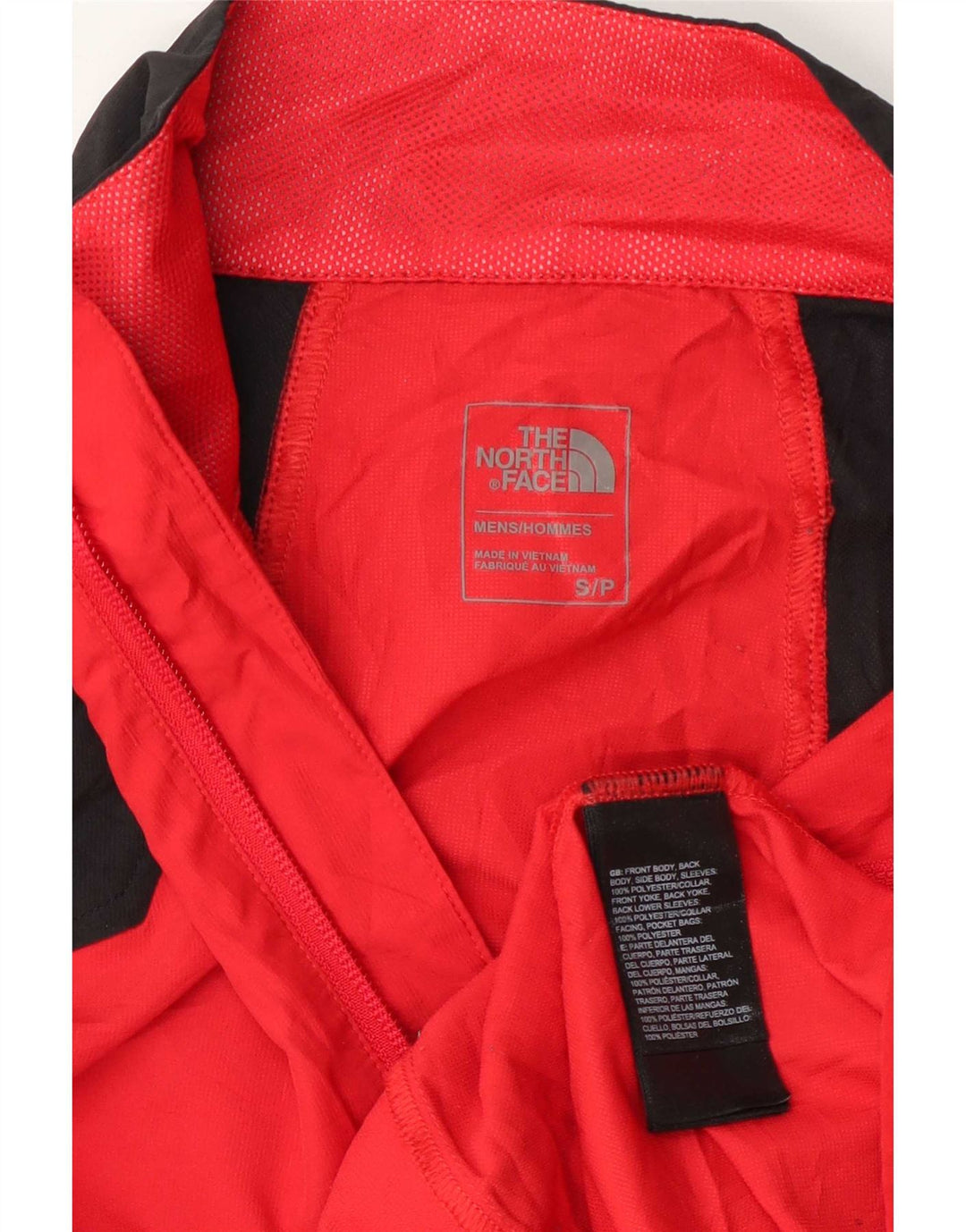 The North Face Veste de survêtement pour homme Small Rouge Colorblock Polyester