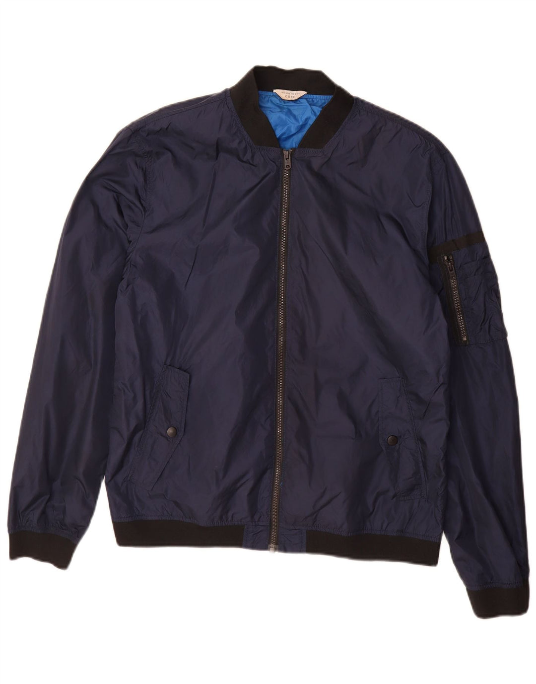 Jack & Jones Veste Bomber Homme UK 40 Large Bleu Marine Nylon