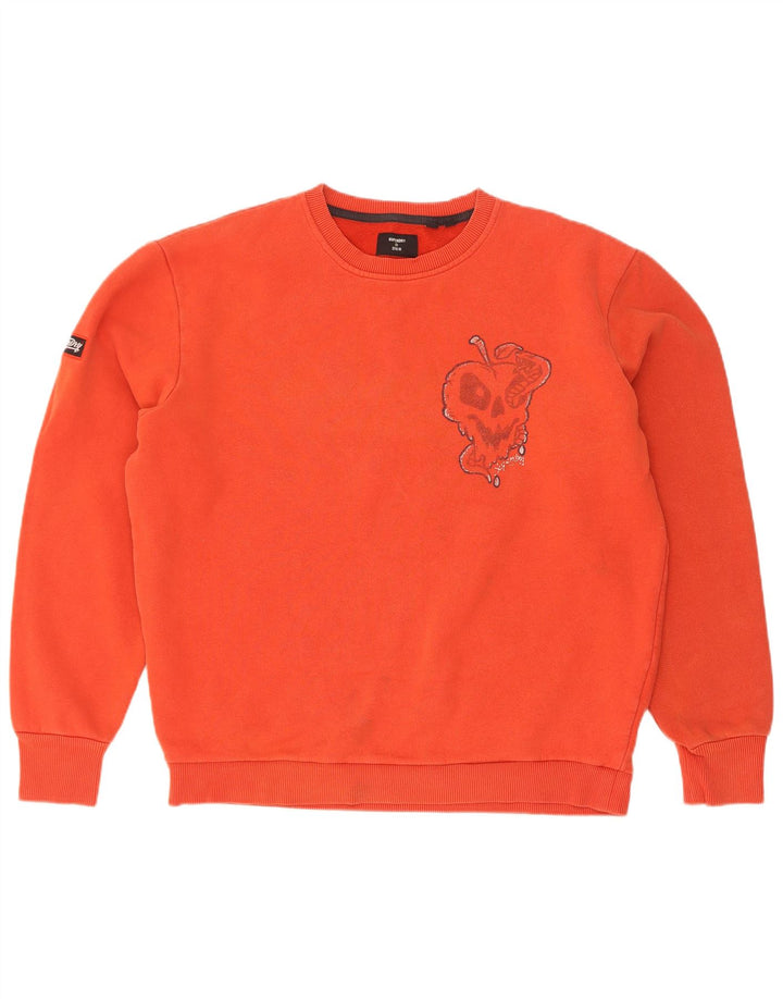 Superdry Sweat-Shirt Graphique en Coton Orange Moyen Homme
