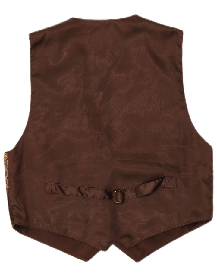 gilet homme vintage grand cuir Paisley marron