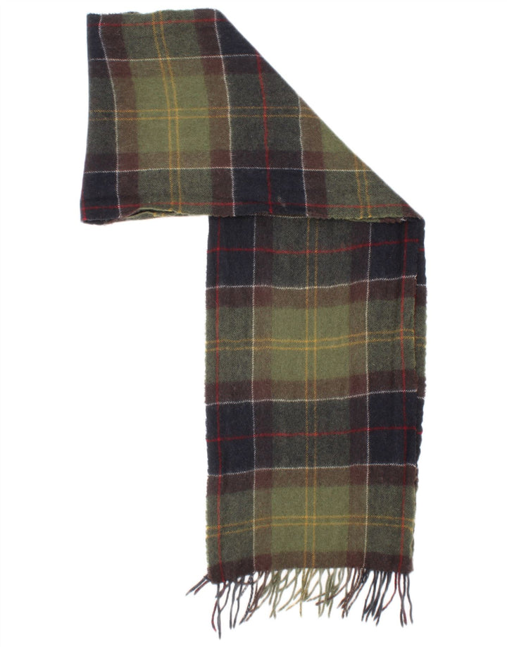 Barbour Écharpe rectangulaire pour hommes Taille unique Laine à carreaux vert