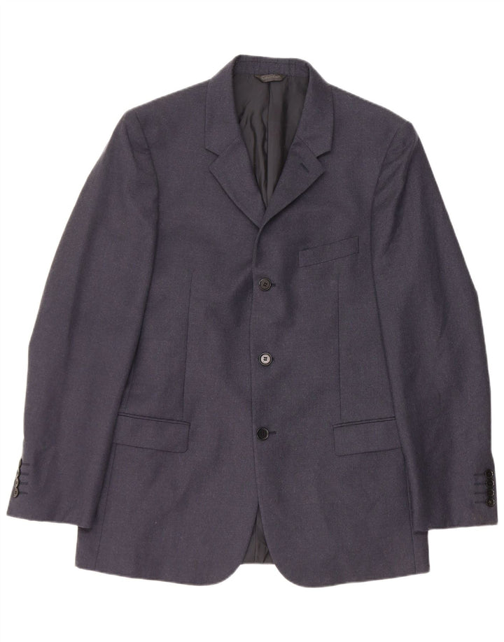 Calvin Klein Veste blazer à 3 boutons pour homme IT 50 Large Bleu marine Laine vierge