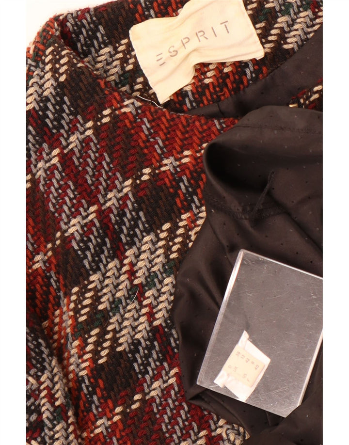 Esprit Pardessus Femme UK 12 Medium Burgundy Check