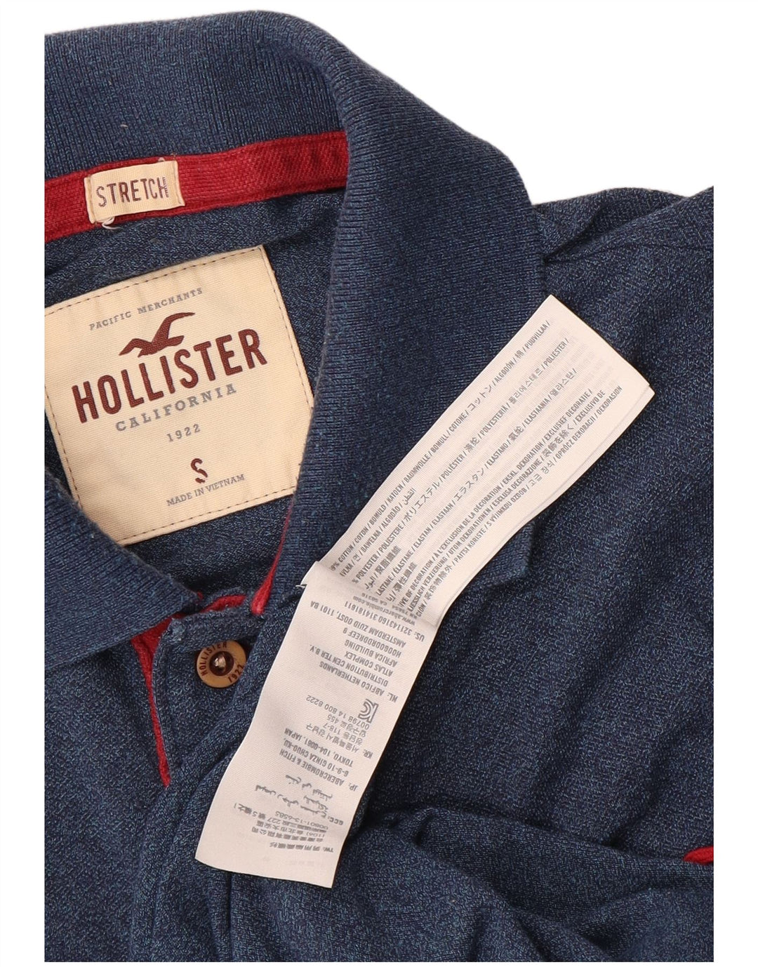Hollister Polo Homme Petit Bleu Marine Coton