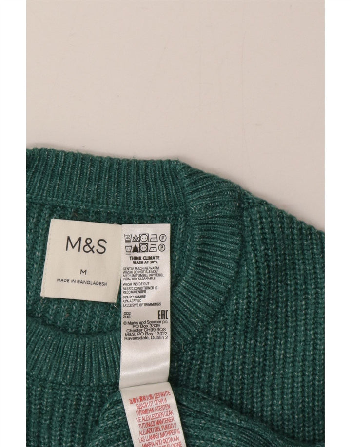 Marks & Spencer Pull à col rond pour homme en polyester vert moyen