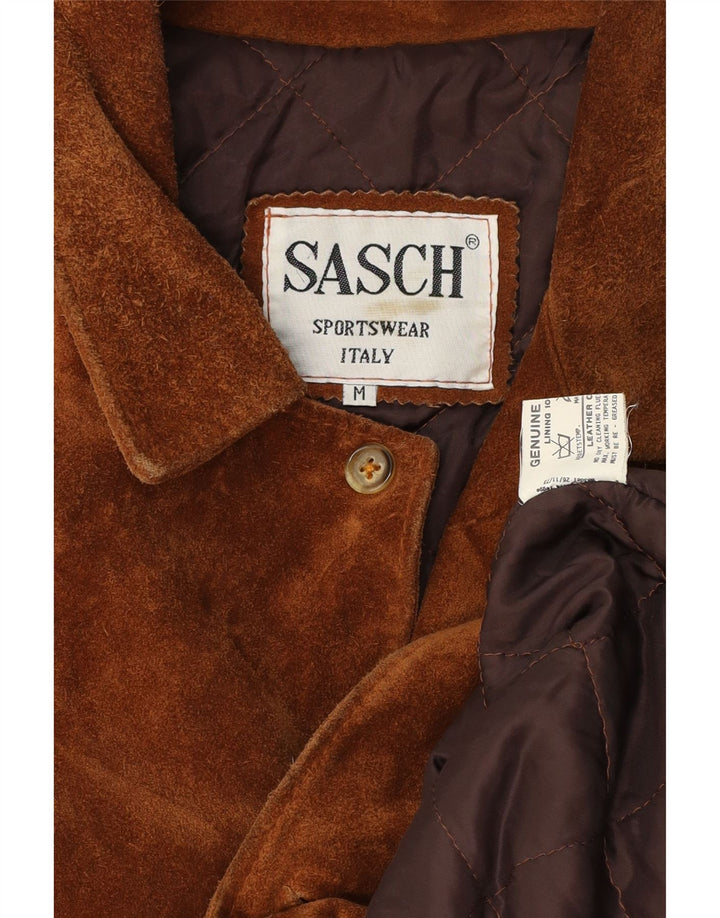 Sasch Veste en daim pour homme UK 38 Cuir marron moyen