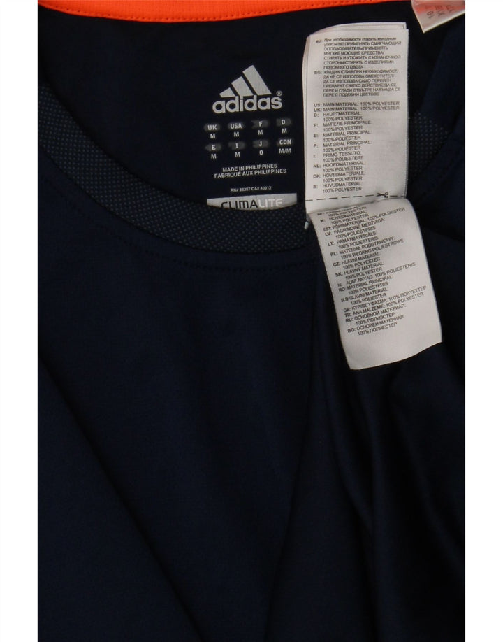 Adidas Homme Climalite T-Shirt Top Bleu Marine Moyen Polyester