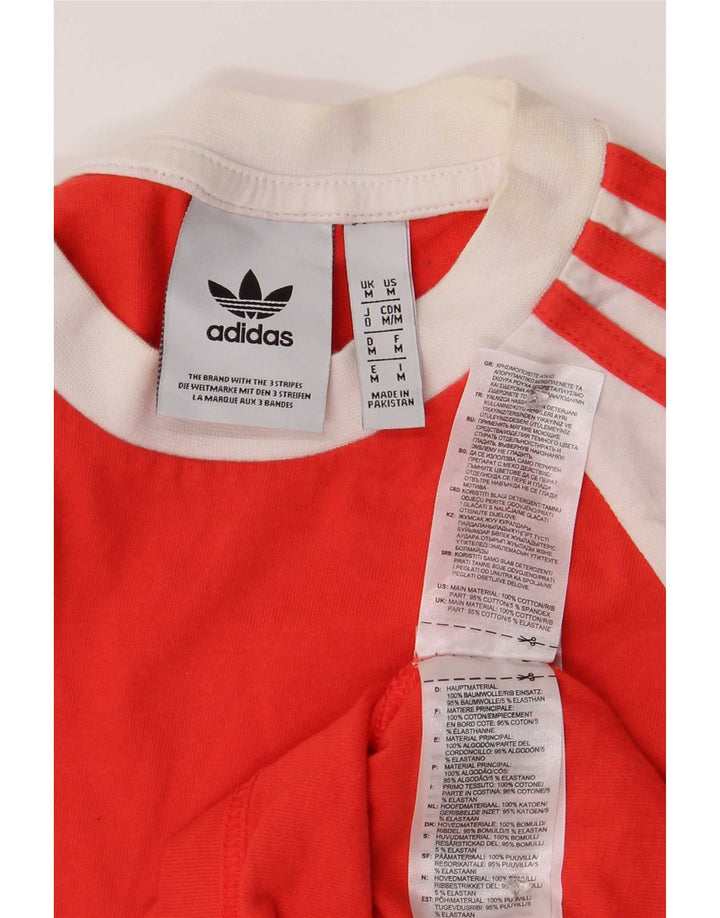 Adidas Haut à manches longues en coton color block rouge moyen pour homme