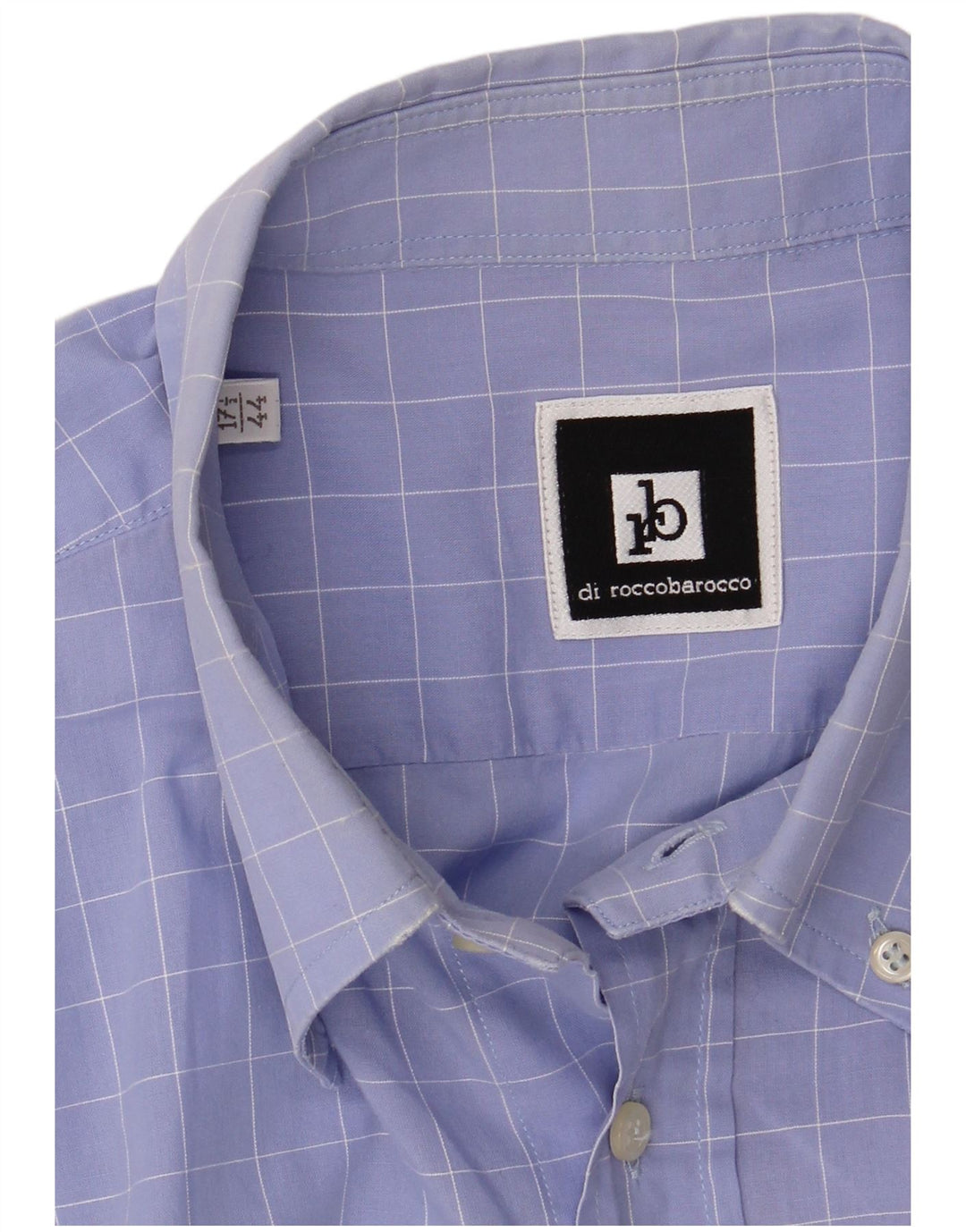 Roccobarocco Chemise Homme Taille 44 17 1/2 XL Bleu Check
